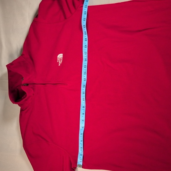 The North Face Red Quarter Zip Pullover Fleece TKA 100 - Picture 6 of 9